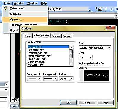 The VBA Options Dialog Box